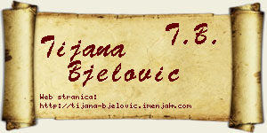 Tijana Bjelović vizit kartica
